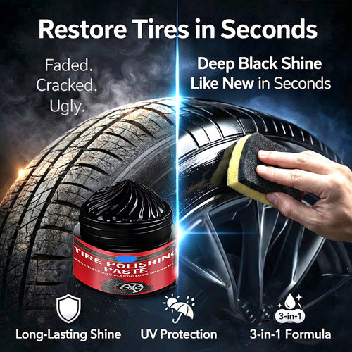 🚗3-in-1 Tire & Plastic Trim Renewal Paste – Restore Shine & Prevent Cracking