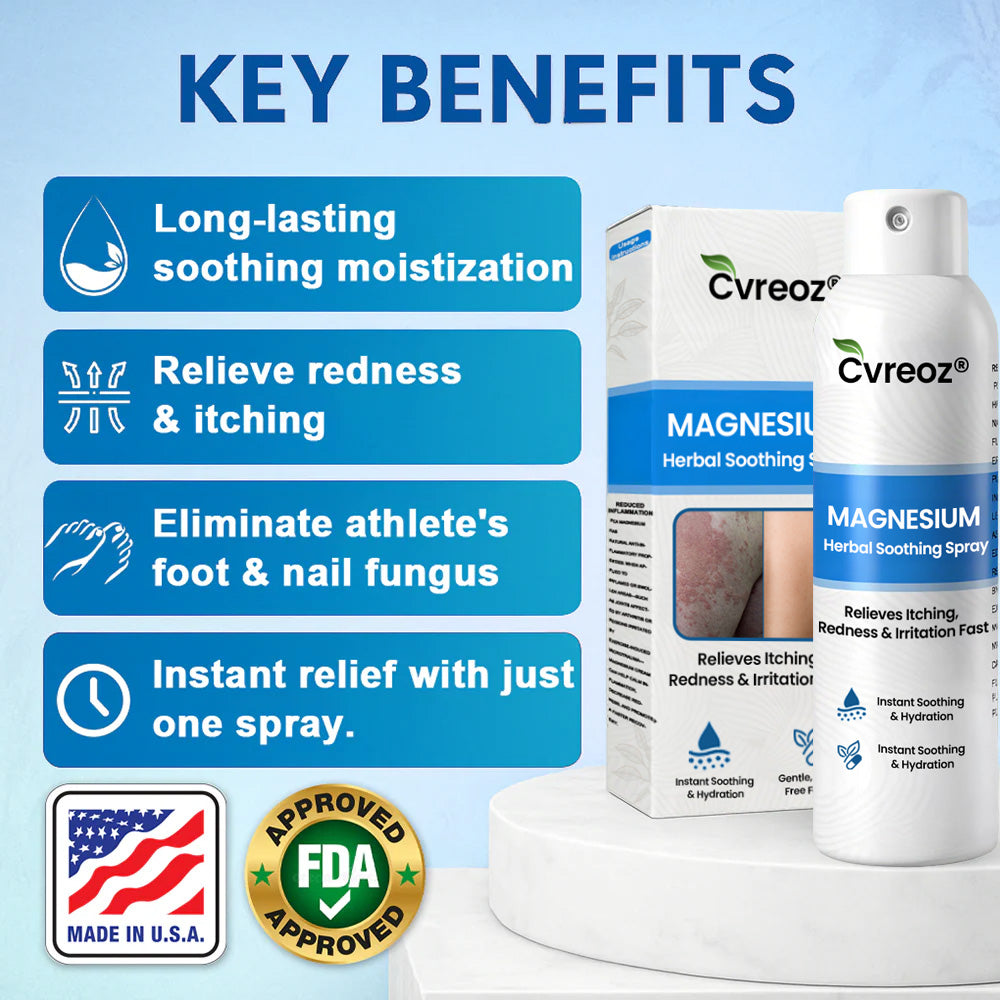 ✅  Official Store: Cvreoz® Magnesium Herbal Psoriasis Spray ⚕️ FDA Certified (for the treatment of psoriasis and eczema, improvement of bacterial infections in the genital area, treatment of acne and warts, eliminates psoriasis and eczema, etc.)