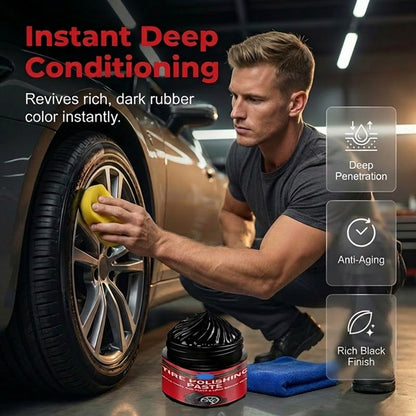 🚗3-in-1 Tire & Plastic Trim Renewal Paste – Restore Shine & Prevent Cracking