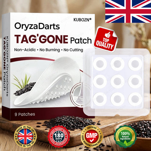 KUBOZN® OryzaDarts TAG’GONE Patch✨Pain-Free Root-Level Removal Powered by Black Rice MicroDarts. (offer)