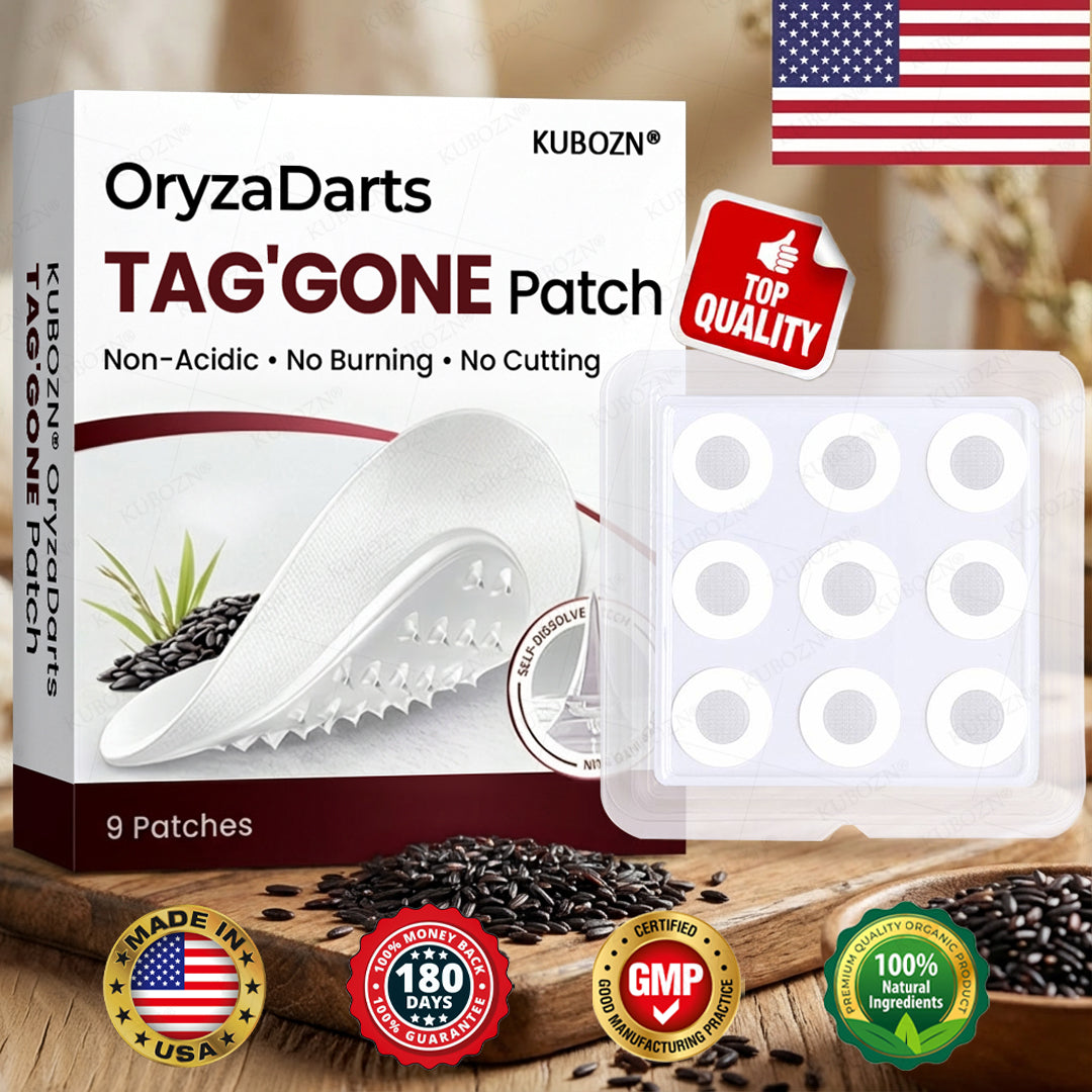 KUBOZN® OryzaDarts TAG’GONE Patch✨Pain-Free Root-Level Removal Powered by Black Rice MicroDarts.