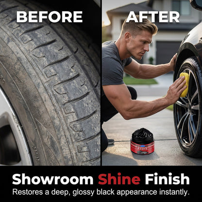 🚗3-in-1 Tire & Plastic Trim Renewal Paste – Restore Shine & Prevent Cracking