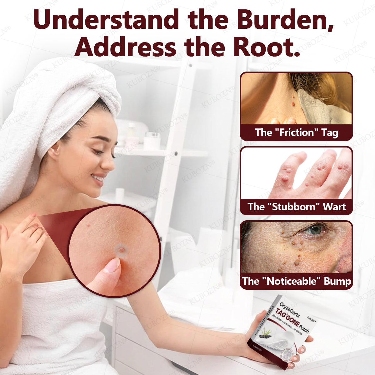 KUBOZN® OryzaDarts TAG’GONE Patch✨Pain-Free Root-Level Removal Powered by Black Rice MicroDarts.