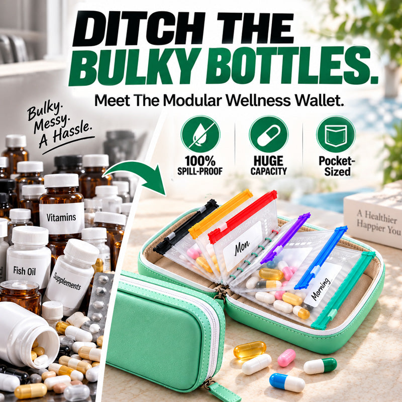 Modular Wellness Wallet – 7-Day Travel Pill & Vitamin Organizer Case (OFFER)