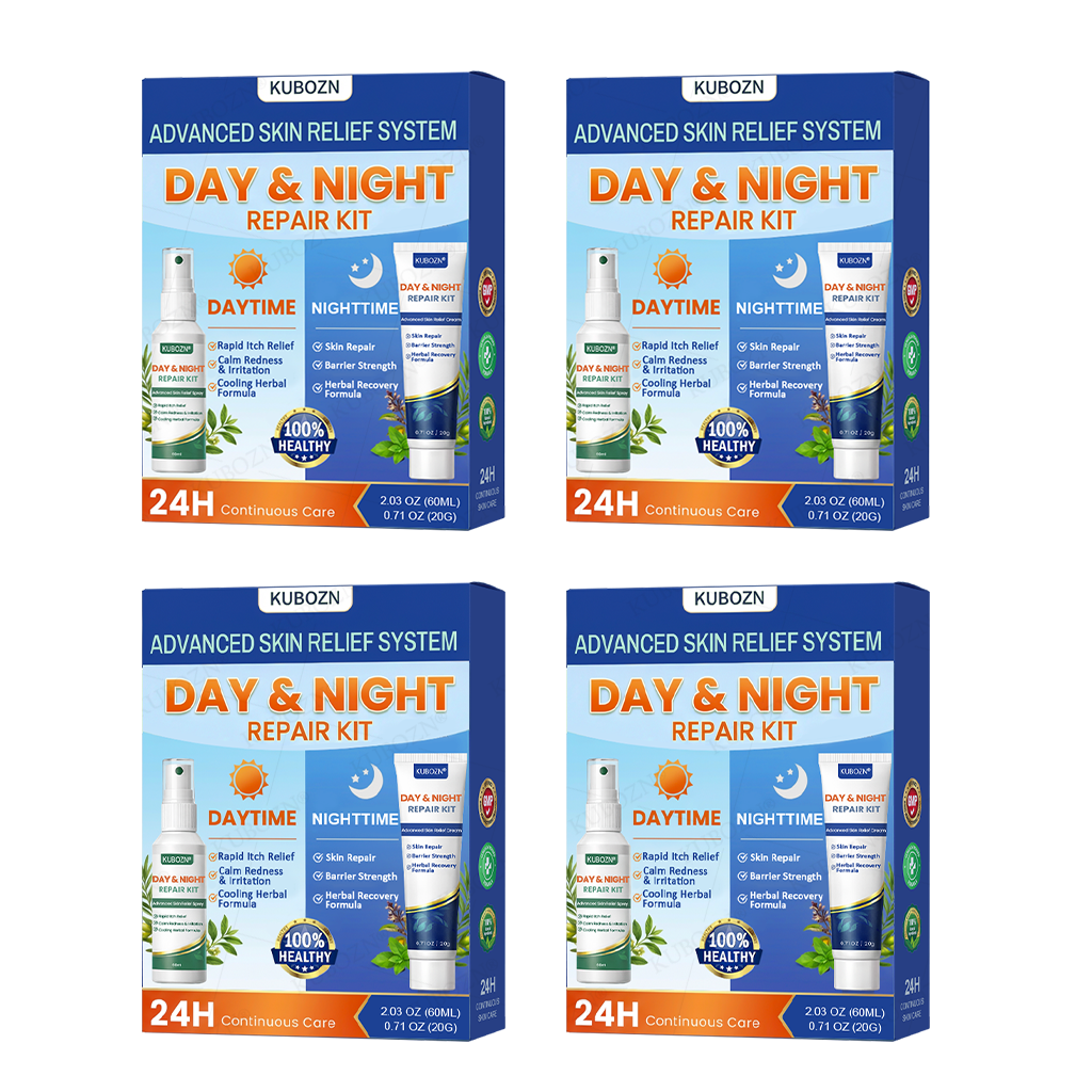 KUBOZN® Eczema Day & Night Repair System - 100% Steroid-Free Relief Duo for Intense Itch, Redness & Broken Skin