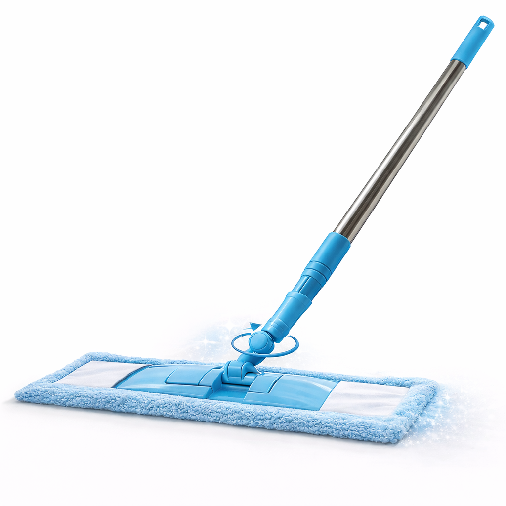 Detachable Coral Fleece Flat Mop with Stainless Steel Handle