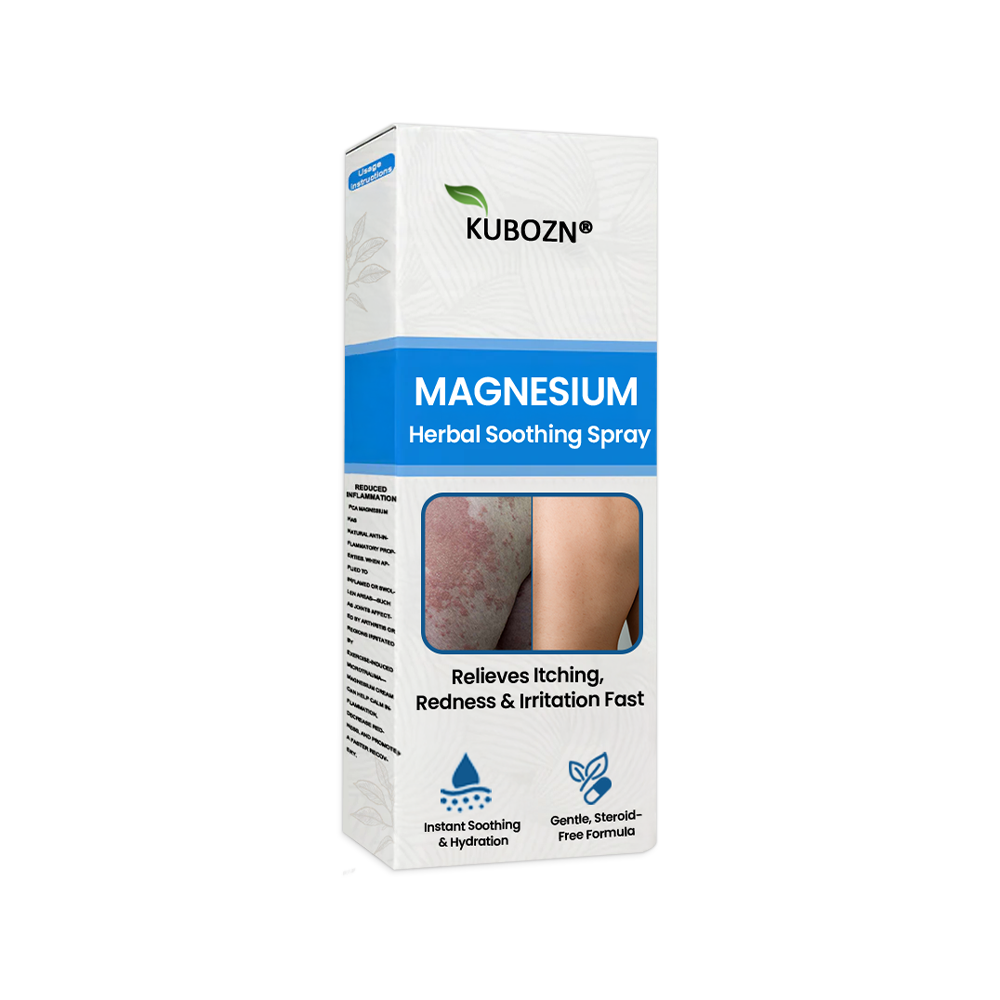 ✅  Official Store:KUBOZN® Magnesium Herbal Spray – Fast Relief for Psoriasis & Eczema | No-Rub, Steroid-Free