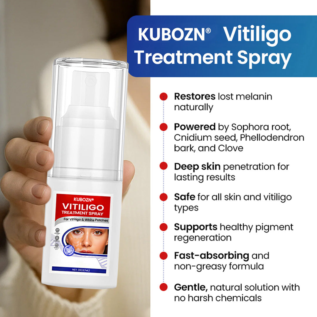 KUBOZN® Vitiligo Treatment Spray 🌿 Herbal Formula Certified — (Supports Repigmentation, Prevents New Spots, and Restores Natural Skin Tone Without Steroids) (zth)