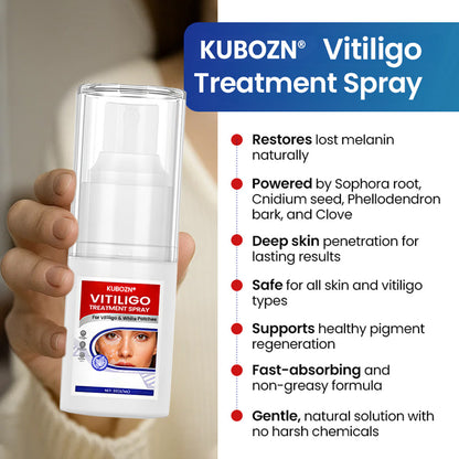 KUBOZN® Vitiligo Treatment Spray 🌿 Herbal Formula Certified — (Supports Repigmentation, Prevents New Spots, and Restores Natural Skin Tone Without Steroids) (zth)