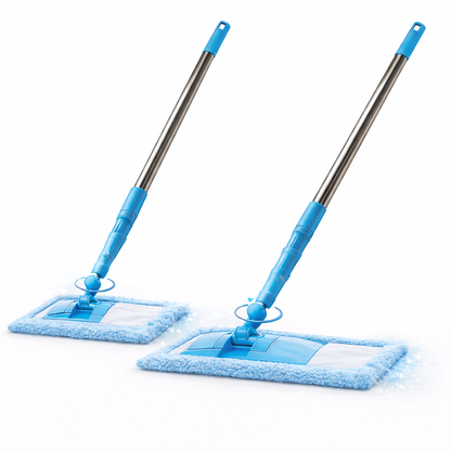 Detachable Coral Fleece Flat Mop with Stainless Steel Handle