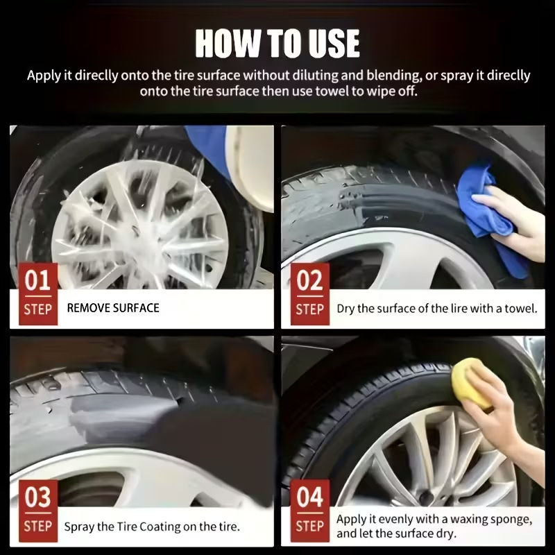 🚗3-in-1 Tire & Plastic Trim Renewal Paste – Restore Shine & Prevent Cracking