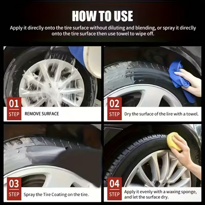 🚗3-in-1 Tire & Plastic Trim Renewal Paste – Restore Shine & Prevent Cracking