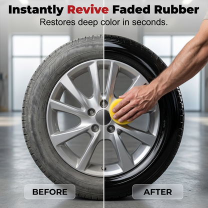 🚗3-in-1 Tire & Plastic Trim Renewal Paste – Restore Shine & Prevent Cracking