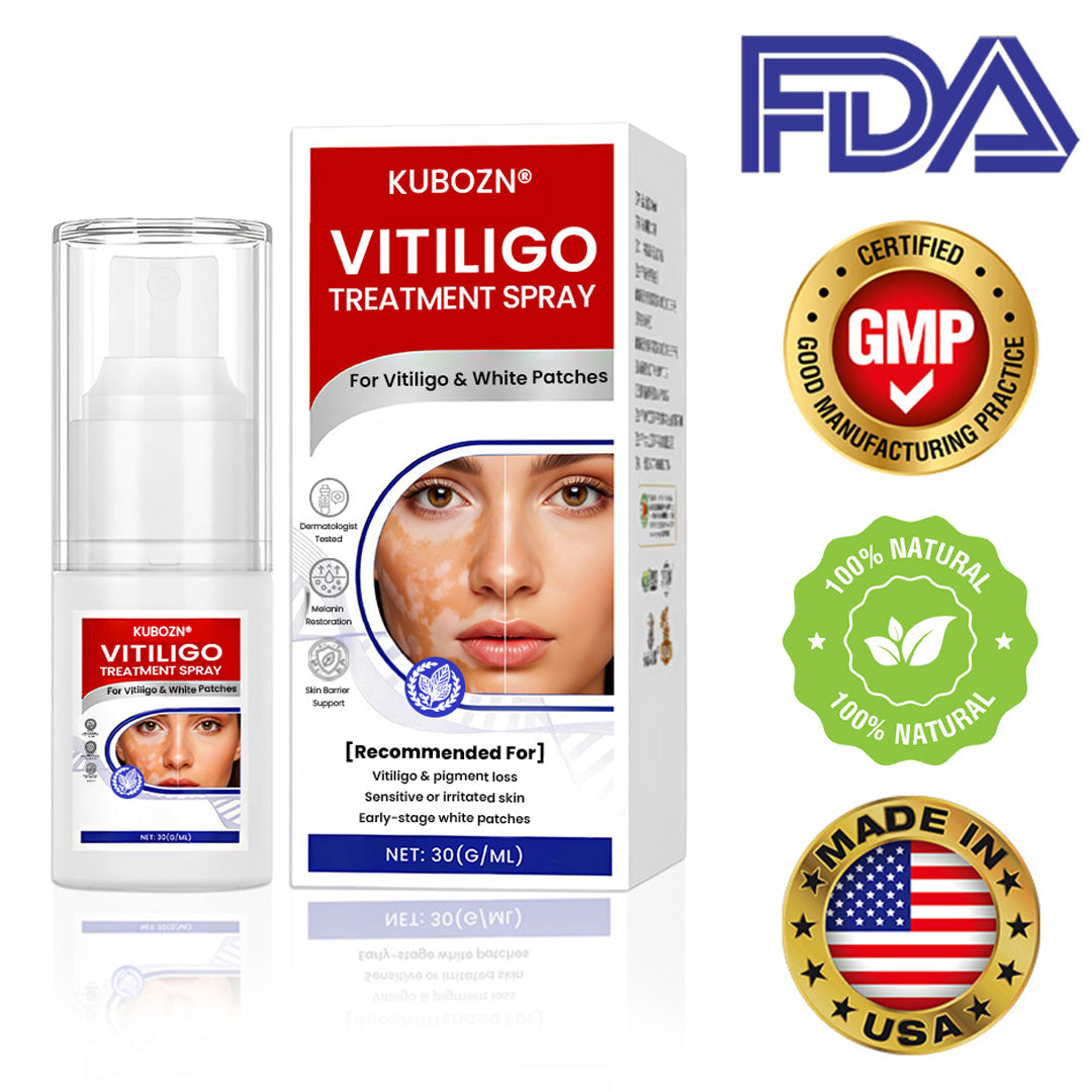 KUBOZN® Vitiligo Treatment Spray 🌿 Herbal Formula Certified — (Supports Repigmentation, Prevents New Spots, and Restores Natural Skin Tone Without Steroids) (zth)